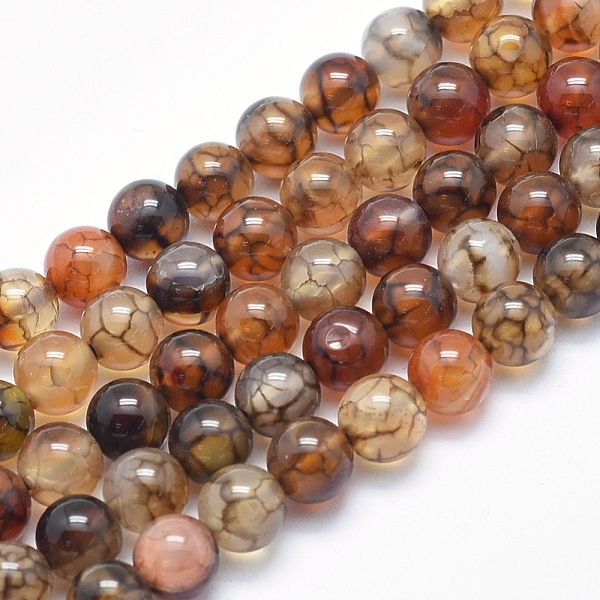 

PandaHall Natural Dragon Veins Agate Beads Strands, Round, 6mm, Hole: 0.8mm, about 63pcs/strand, 15.7 inch Dragon Veins Agate Round