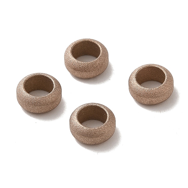 

PandaHall 304 Stainless Steel European Beads, Large Hole Beads, Textured, Rondelle, Rose Gold, 8x4mm, Hole: 4.8mm 304 Stainless Steel...