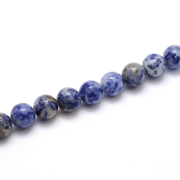 

PandaHall Natural Blue Spot Jasper Round Beads Strands, 8mm, Hole: 1mm, about 52pcs/strand, 15.5 inch Blue Spot Jasper Round