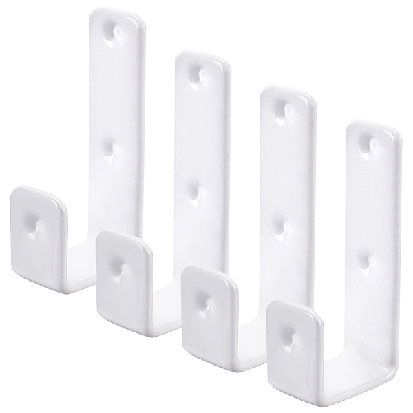 PandaHall BENECREAT 4 PCS White Bed Ladder Plastic Hooks, Heavy Duty Hardware Utility Hook Garage Storage Hook for Bed Decoration Tool...