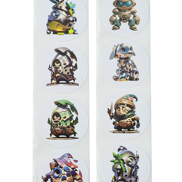 

PandaHall Cartoon Patterns Paper Gift Sticker Rolls, Round for DIY Scrapbooking, Robot, 25mm, 500pcs/roll. Paper Others Multicolor