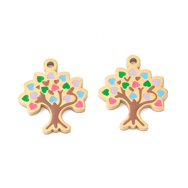 

PandaHall Vacuum Plating 304 Stainless Steel Enamel Pendants, Manual Polishing, Tree, Real 18K Gold Plated, 17x15x1mm, Hole: 1.4mm Stainless...