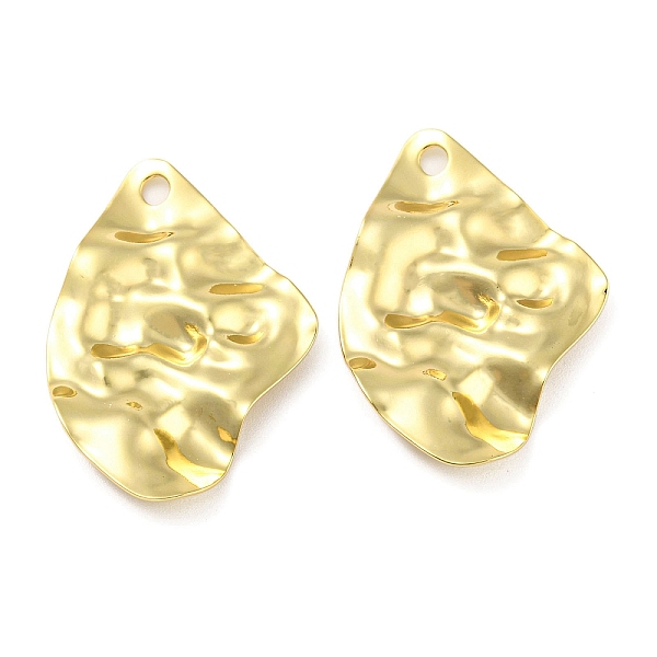 

PandaHall Rack Plating Eco-Friendly Brass Pendants, Cadmium Free & Lead Free, Textured Nuggets, Real 18K Gold Plated, 37x26.5x3mm, Hole: 3mm...