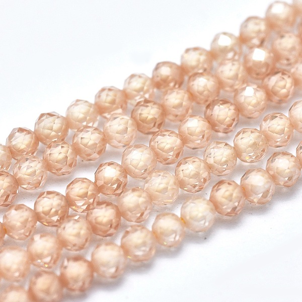

PandaHall Cubic Zirconia Bead Strands, Round, Faceted, PeachPuff, 2mm, Hole: 0.2mm, about 14.96 inch(38cm), 184pcs/strand Cubic Zirconia..., Brown