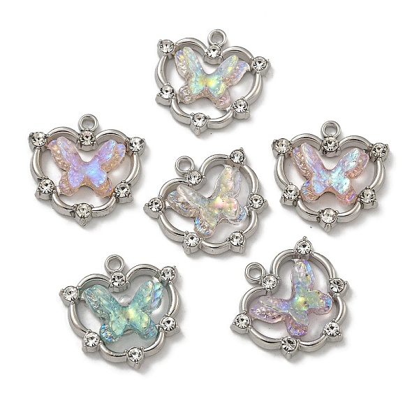 Rack Plating Alloy Rhinestone Pendants