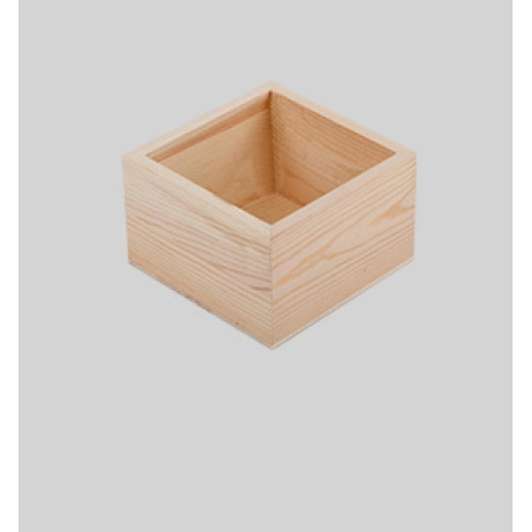 

PandaHall Wooden Storage Box, without Box Cover, BurlyWood, 12x12x8cm Wood Square Orange