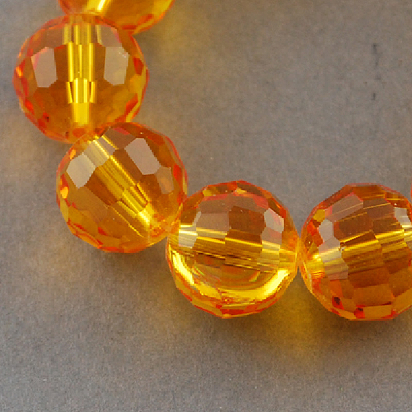 

PandaHall Transparent Glass Bead Strands, Faceted(96 Facets), Round, Dark Orange, 6mm, Hole: 1mm, about 72pcs/strand, 15 inch Glass Round...
