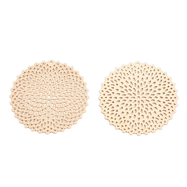 

PandaHall Rack Plating Brass Filigree Pendants, Long-Lasting Plated, Flat Round, Nickel Free, Light Gold, 32x0.4mm, Hole: 1.2mm Brass Flat...
