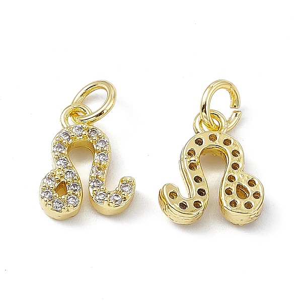 

PandaHall Real 18K Gold Plated Brass Micro Pave Clear Cubic Zirconia Charms, with Jump Ring, Constellation Charm, Leo, 11.5x9x2.5mm, Hole...