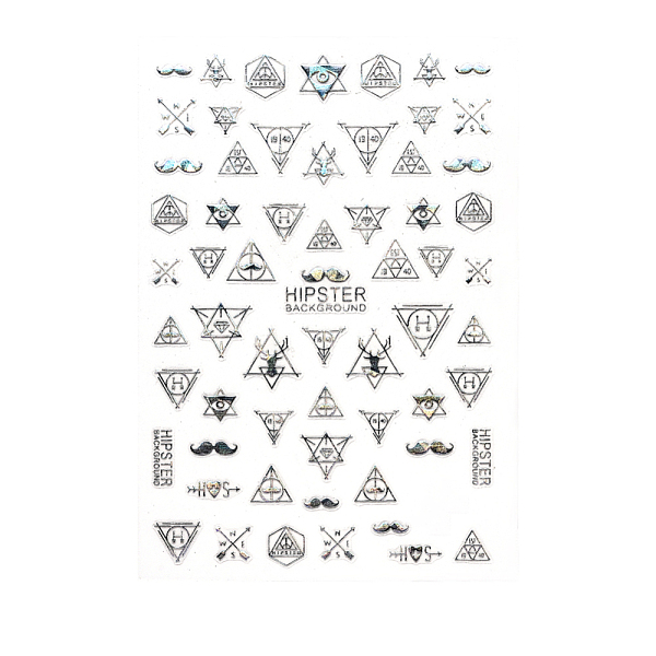 

PandaHall Laser Hot Stamping Nail Art Stickers Decals, Self Adhesive Nail Art Transfer Decals, Tattoos Sliders Manicure Tips Nail Decoration..., Silver