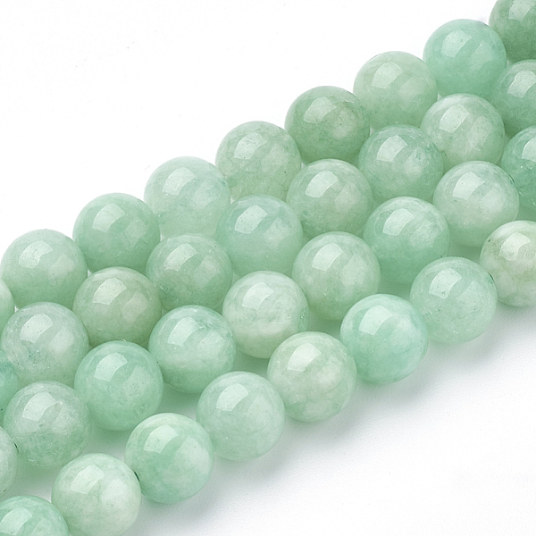 

PandaHall Natural Myanmar Jade/Burmese Jade Beads Strands, Dyed, Round, 8mm, Hole: 1mm, about 48pcs/strand, 15.3 inch Myanmar Jade Round