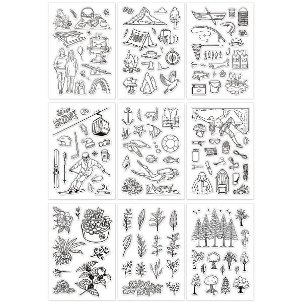 

PandaHall Globleland Outdoor Theme Acrylic Stamps, for DIY Scrapbooking, Photo Album Decorative, Cards Making, Stamp Sheets, Mixed Patterns...