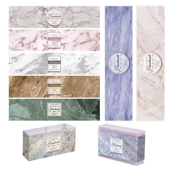 

PandaHall Stone Texture Pattern Soap Paper Tag, Soap Wrappers, Rectangle, for Soap Packaging, Marble Pattern, 50x210mm, 9 style, 10pcs/style...