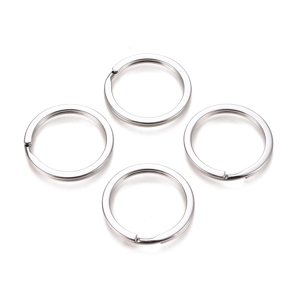 

PandaHall Alloy Split Key Rings, Keychain Clasp Findings, Chromium Plated, 25x2mm, Inner Diameter: 20mm Alloy Ring