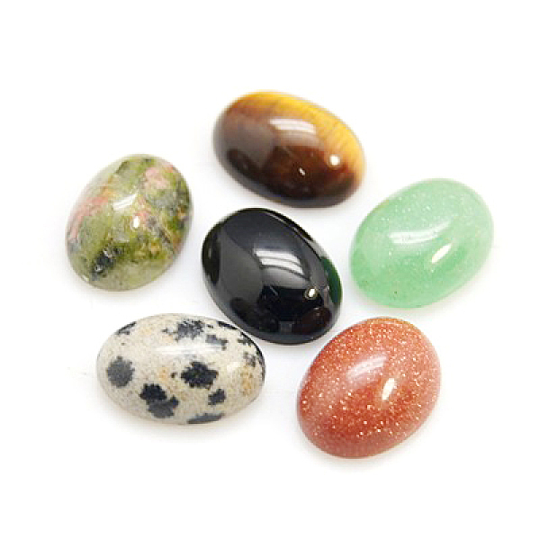 

PandaHall Gemstone Cabochons, Oval, 8x6x3mm Mixed Stone Oval