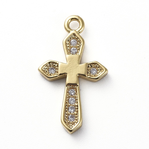 

PandaHall Brass Micro Pave Cubic Zirconia Pendants, Cross, Clear, Mixed Color, 17.5x10x2mm, Hole: 1.2mm Brass+Cubic Zirconia Cross Clear