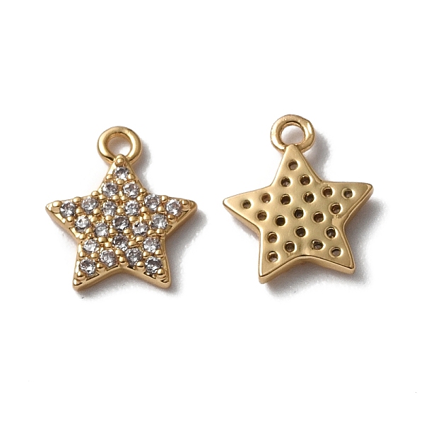 

PandaHall Brass Micro Pave Clear Cubic Zirconia Charms, Star Charm, Real 18K Gold Plated, 8x9x1.5mm, Hole: 1.2mm Brass+Cubic Zirconia Star...