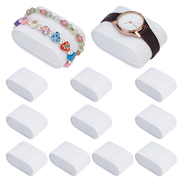 

PandaHall Lint Cloth Bracelet Pillow Jewelry Displays, Oval Watch Cushion Display Holder, White, 7.2x4.6x3.8cm Cloth White