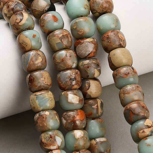 Brins de perles de jaspe impérial synthétique teint