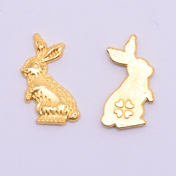 

PandaHall Easter Alloy Cabochons, UV Resin Filling Materilal, Cadmium Free & Lead Free, Rabbit, Golden, 15x8x1mm Alloy Rabbit