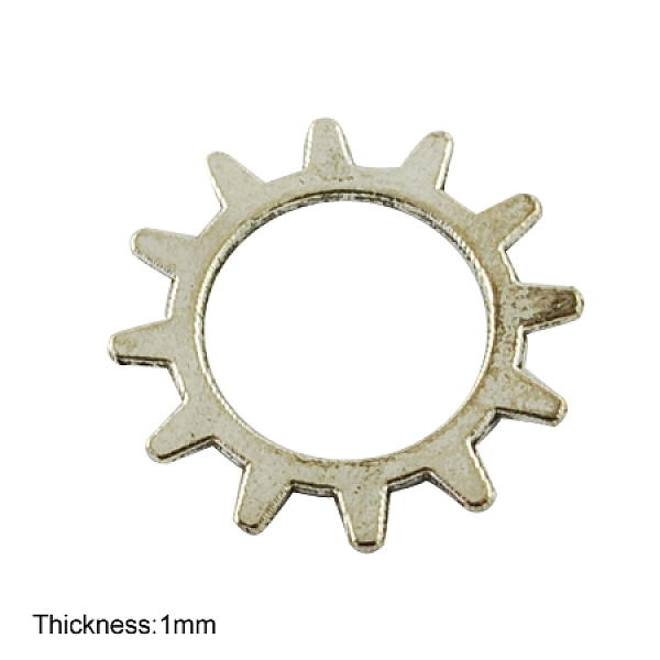 

PandaHall Tibetan Style Alloy Steampunk Pendants, Cadmium Free & Lead Free, Wheel Gear, Antique Silver, 20x1mm Alloy Gear