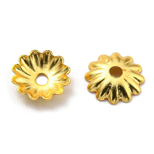 

PandaHall Rack Plating Brass Bead Caps, Long-Lasting Plated, Lead Free & Cadmium Free, Flower, Multi-Petal, Real 18K Gold Plated, 6x1.2mm...