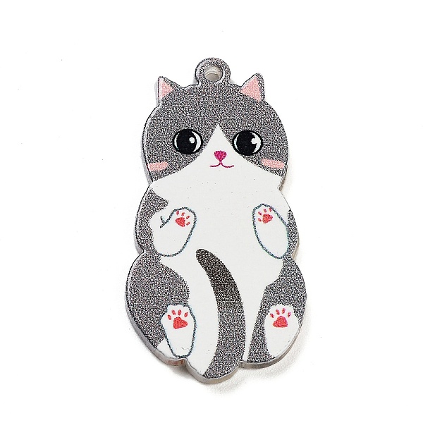

PandaHall Acrylic Pendants, Cat Theme, Light Grey, 38x20x2.2mm, Hole: 1.8mm Acrylic Cat Shape