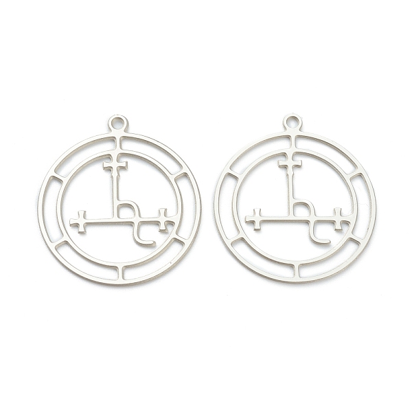 

PandaHall 304 Stainless Steel Sigil of Lilith Pendants, Flat Round, Stainless Steel Color, 24.4x21.8x0.7mm, Hole: 1.2mm 304 Stainless Steel...
