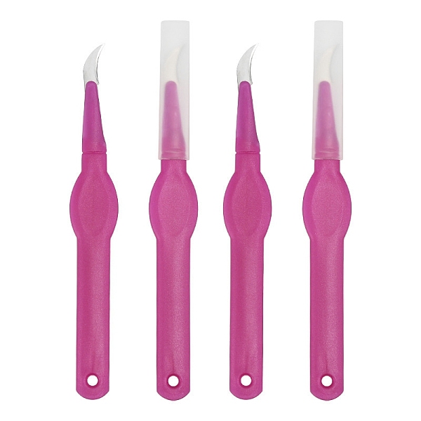 

PandaHall Steel Sewing Seam Rippers, Handy Stitch Rippers for Sewing, Removing Threads Tools, with Plastic Handle & Lid, Medium Violet Red...