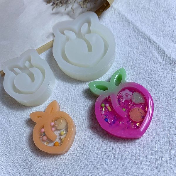 

PandaHall DIY Peach Shape Quicksand Silicone Molds, Resin Casting Molds, for UV Resin, Epoxy Resin Craft Making, White, 70x58x14.5mm, Inner...