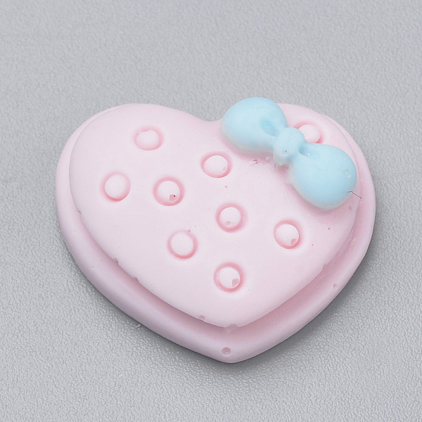 

PandaHall Resin Cabochons, Heart with Bowknot, Pink, 14x15x6mm Resin Heart Pink