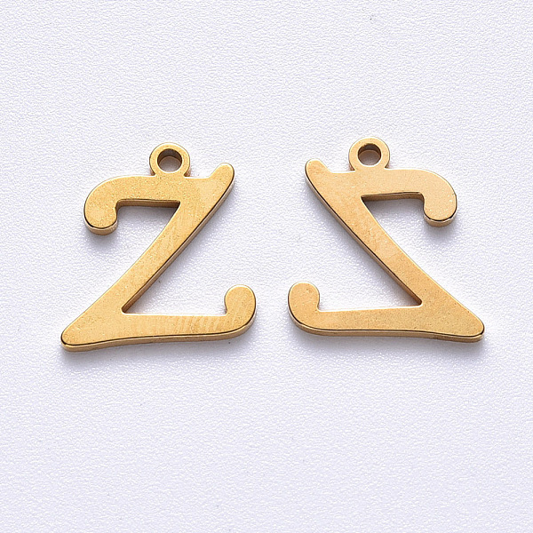 

PandaHall Vacuum Plating 201 Stainless Steel Charms, Laser Cut, Golden, Letter.Z, 11.5x11x1mm, Hole: 1mm 201 Stainless Steel Letter Z