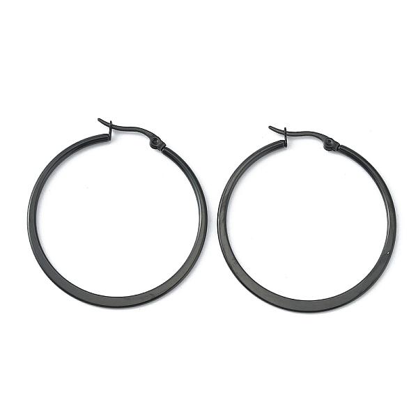 304 Stainless Steel Flattened Big Hoop Earrings for Women