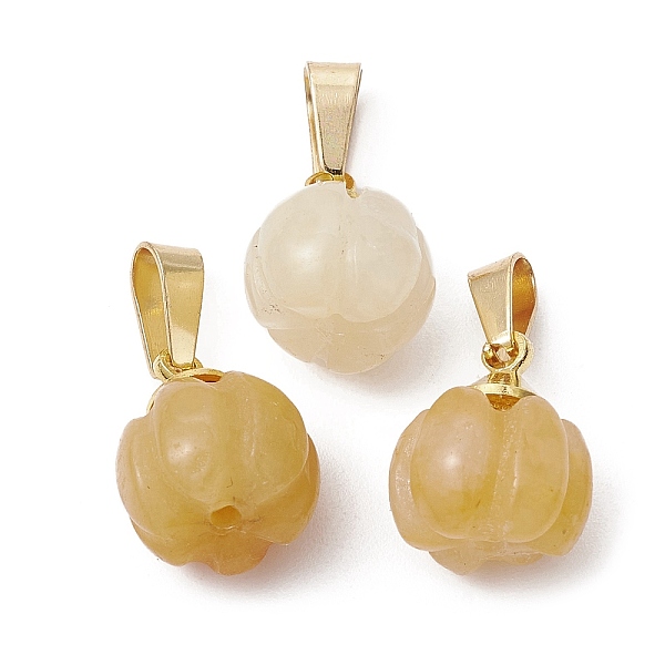 

PandaHall Natural Yellow Aventurine Pumpkin Charms with Golden Tone 304 Stainless Steel Snap on Bails, 12x9.5mm, Hole: 6.5x3mm Yellow...