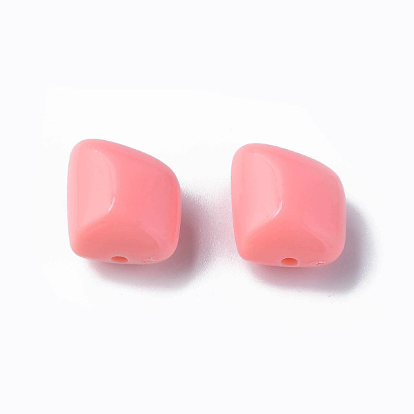 

PandaHall Opaque Acrylic Beads, Polygon, Light Coral, 17.5x15.5x11mm, Hole: 2mm, about 230pcs/500g Acrylic Polygon