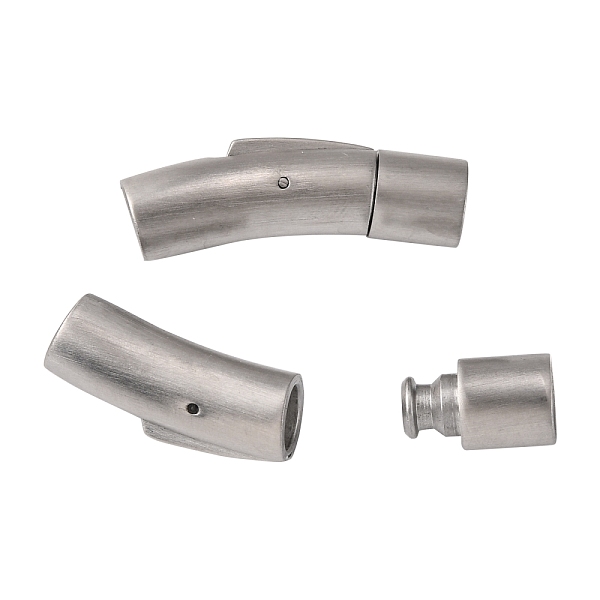 

PandaHall 304 Stainless Steel Bayonet Clasps, Tube, Frosted, Stainless Steel Color, 30x8x9mm, Hole: 6mm 304 Stainless Steel