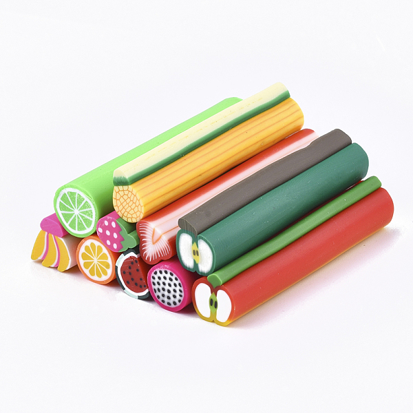 

PandaHall Handmade Polymer Clay Nail Art Decoration, Fashion Nail Care, No Hole Tubes, Mixed Shapes, Fruit Theme, Mixed Color..., Multicolor