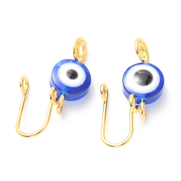 

PandaHall Brass Nose Rings, with Evil Eye Resin Beads, Nose Cuff Non Piercing, Clip on Nose Ring for Women Men, Blue, Golden, 23x8x11mm...