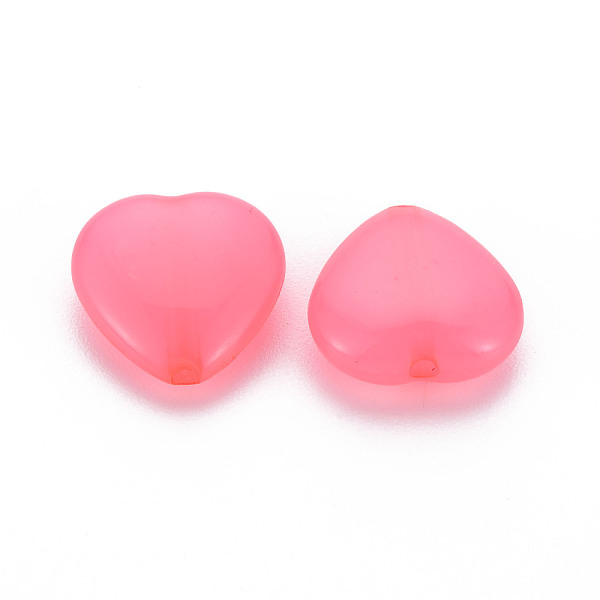 

PandaHall Transparent Acrylic Beads, Dyed, Heart, Hot Pink, 13.5x14x6mm, Hole: 1.5mm, about 775pcs/500g Acrylic Heart