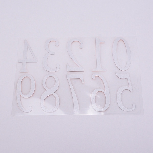 

PandaHall Waterproof VINYL Plastic Stickers, Number 0~9, Gold, 16.5x24cm, Stickers: 75x27~38mm Plastic Number Gold