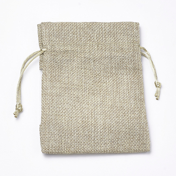 

PandaHall Cotton Packing Pouches, Drawstring Bags, with Organza Ribbons, Tan, 14~15x10~11cm Burlap Orange