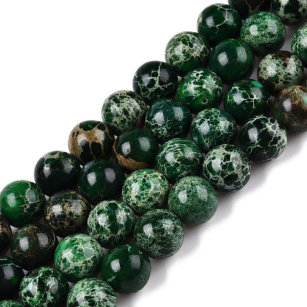 Brins de perles de jaspe impérial naturel