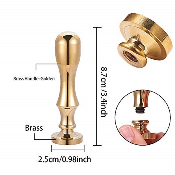 

PandaHall Brass Wax Seal Stamp, with Handle, for DIY Scrapbooking, Building Pattern, Stamp: 25x14mm, Handle: 79.5x21mm, Screw: 8mm Brass...