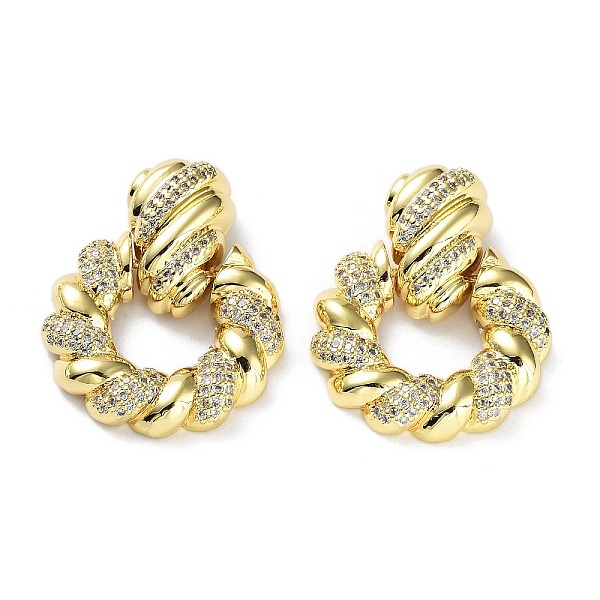 

PandaHall Brass with Cubic Zirconia Pendants, Ring, Real 16K Gold Plated, 31x24.5x4.5mm, Hole: 5x2mm Brass+Cubic Zirconia Ring Clear