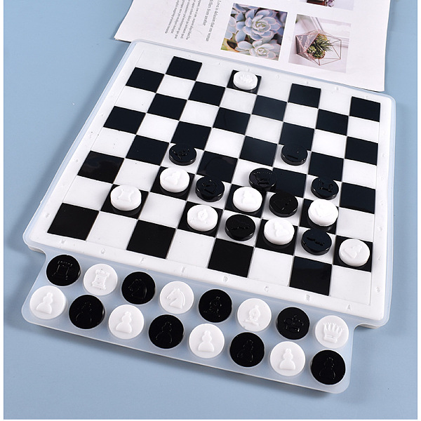 

PandaHall Chess Pieces & Chessboard Silicone Molds, For DIY UV Resin, Epoxy Resin Children and Adults, Chessboard Grid Crafts, White...
