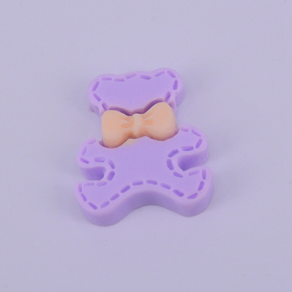 

PandaHall Opaque Frosted Resin Cabochon, Bear, Purple, 21.5x18.5x4.5mm Resin Bear Purple