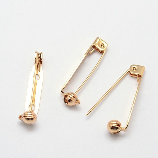 

PandaHall Grade AAA Brass Brooch Findings, Back Bar Pins, with Two Holes, Cadmium Free & Nickel Free & Lead Free, Real 18K Gold Plated...
