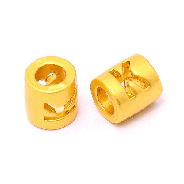 

PandaHall Alloy Letter Beads, Column, Matte Gold Color, Letter.K, 6.5x6mm, Hole: 3mm Alloy Letter K