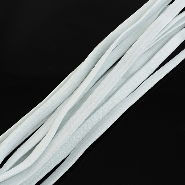 

PandaHall Elastic Cord, with Fibre Outside and Rubber Inside, White, 5mm, about 109.36 yards(100m)/bundle Elastic Fibre Flat White