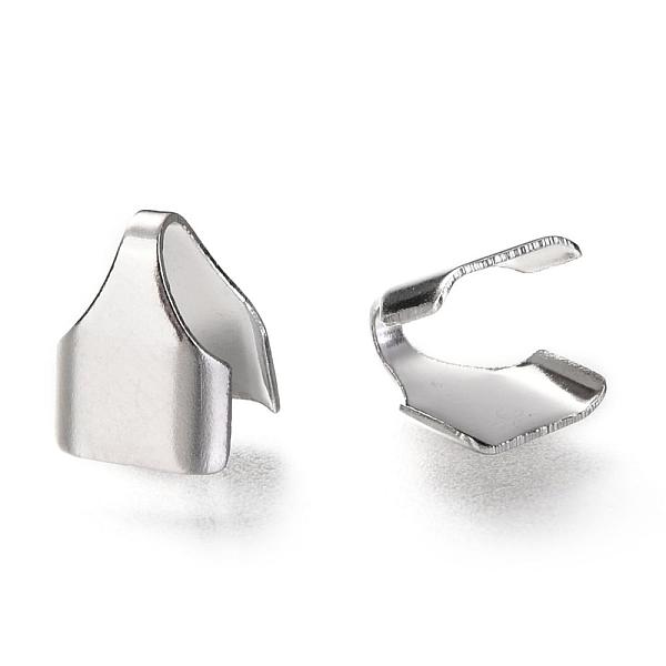 

PandaHall 304 Stainless Steel Folding Crimp Ends, Fold Over Crimp Cord Ends, Stainless Steel Color, 3/8x1/4x1/8 inch(9x7x3.5mm), Inner...